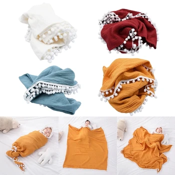 Детски памучни одеяло 43x43 инча/110x110 см, плат за увиване на новороденото, муслиновое кърпи за баня за деца, спално бельо, чанта за количка