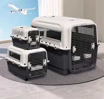 Директна доставка, одобрен от авиокомпанията, едрогабаритна клетка за кучета, трайни развъдници от неръждаема стомана, къщичка за домашни любимци, здрава переноска за котки