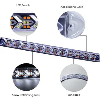 Дневната е ръководил светлина LED DRL автомобилен фенер на предната броня, мигач, жълт, бял, син, водоустойчиви, универсални аксесоари, 12