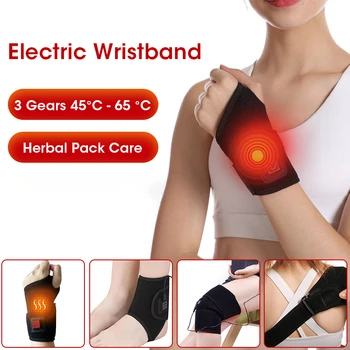 Електрически еластична превръзка с подгряване на китката, на топло, за да се коленете, глезените, шията, USB-обвивка, топло за ръце с топъл билков, компрессионный аналгетичен гривна