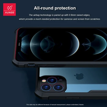 За iPhone 12 Pro Калъф, Xundd устойчив на удари Калъф За iPhone 12 13 Pro Max Калъф Прозрачен Матиран Прозрачен Броня Калъф За вашия Телефон