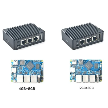 За NanoPi R5S RK3568 такса развитие EMMC с двойно 2,5 G гигабитным Ethernet порт такса за разработка с калъф
