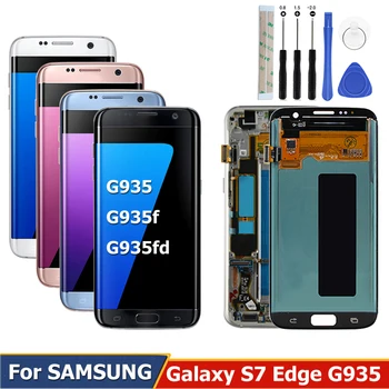 За SAMSUNG Galaxy S7 edge Дисплей Сензорен Екран G935f LCD дисплей G935A Подмяна на Екрана G935W G935FD Дигитайзер В Колекцията С Инструменти