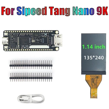 За Sipeed Tang Nano 9K FPGA Development Board + Комплект екрана 1,14 Инча GOWIN GW1NR-9 с кабел Type C