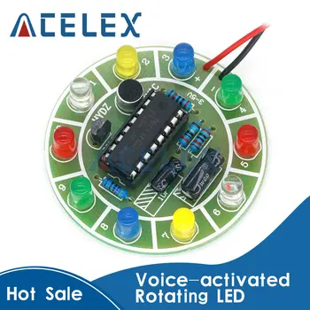 Забавни 4017 Цветни въртящи се предни led светлини с гласово активиране, определени за производството на печатни платки, части за електронното производство 