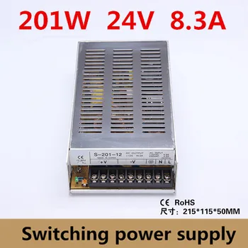 Заводска изход 201W 24V 8.3 A захранване с переключаемым режим на led драйвер за led ленти ac 110-220 vdc 24 ДЗПО (S-201-24)