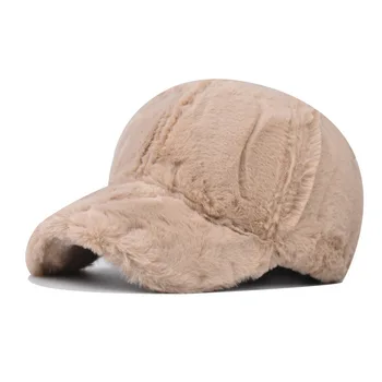 Зимна бейзболна шапка, водене жив топлина, зимна шапка, норковая много мека удебелена капачка, однотонная капачка, капачка за запазване на топлината на открито