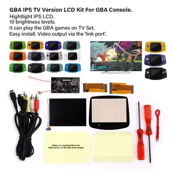 Играйте на конзолата GBA на телевизора V2 с LCD дисплей с подсветка IPS Комплект за конзолата, GBA и предварително изсечен калъф