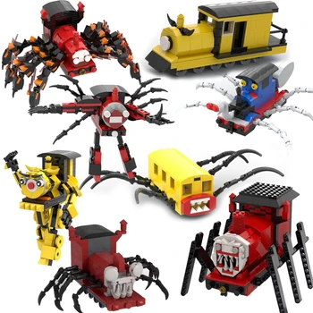 Игри на ужасите, паяк, детски строителни блокчета, Чарлз, малък влак, детска играчка модел на MOC, червена кожа, Чарлз, забавни играчки, подаръци