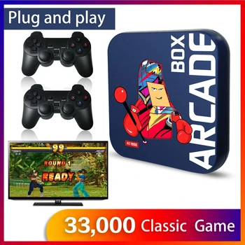 Игрова конзола Arcade Box за PS1/DC/Elia 256GB Classic Retro 50000 + Games Console Super 4K HD Дисплей на екрана на ТВ-проектор