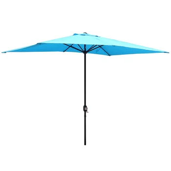 Извита Правоъгълна Чадър за двор Abble 10X6,5 фута - Aqua мебели за двор чадър плажен sombrillas playa grandes