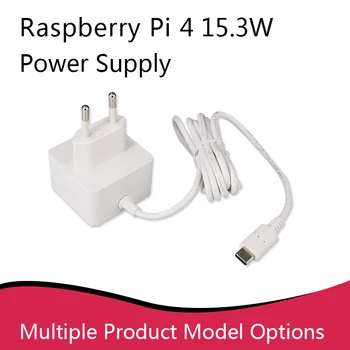 Източник на захранване Raspberry Pi 15,3 W USB-C, официален и Препоръчва захранващ адаптер 5V3A type-C за Raspberry Pi 4
