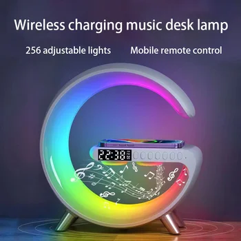 Интелигентен led нощно alarm clock слушалка Bluetooth Безжична зареждане Настолна лампа на Звездното небе с Цветна светлина