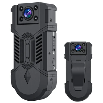 Инфрачервена малка камера за нощно виждане 1080P HD с функция за детекция на движение, помещение за носене на тялото, велосипедна помещение със завъртане на 180 °