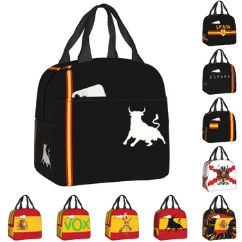 Испански бик флаг на Испания, чанта за обяд за пикник на открито, водоустойчив, термоизолированная кутия за bento, дамски, детски чанти за хранене