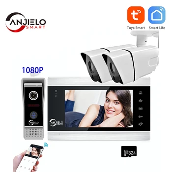 Камера за видеодомофон Sasha Wifi с монитор с екран 7 инча, домофон Porteiro, звънец, високоговорител, защита сигурността на един умен дом