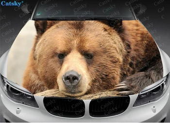 Кафявата мечка е животно стикер на колата Графична vinyl стикер на предния капак на двигателя Модел на опаковки Потребителски дизайн направи си САМ Стикер стикер