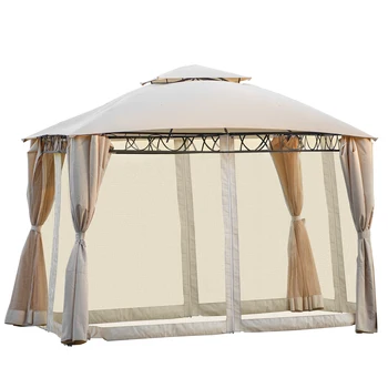 Качествен двустепенна навес за барбекю, беседка за барбекю на открито на палатка, със защита от ултравиолетови лъчи за градини, тераси