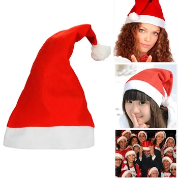 Коледни червени класически шапки на Дядо Коледа, традиционен елегантен дизайн, изискан подарък кутия, приятна уникална капачка за парти, за костюми, празник