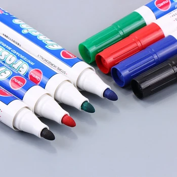 Комплект дръжки за незаличим дъски, 4 цвята, офис маркери за сухо изтриване, синя/черна/червена/зелена, бяла писалка за дъски, офис и ученически пособия