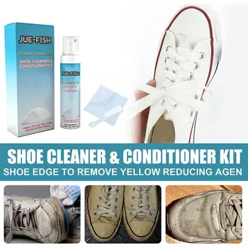 Комплект за почистване на обувки и Климатик Whiten Polish Чистящая Пяна за обувки White Shoes Foam Cleaner е Мощен Почистване Clea Q1P8
