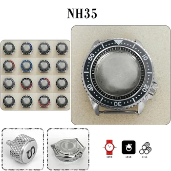 Корпус часа от неръждаема Стомана 41,5 мм, Черен Пръстен Глави + Bezel, Комплект Аксесоари за часовници, която замества SKX007 за механизъм NH35/NH36/4R