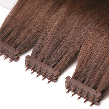 Косата 6D-3st поколение, руски коси, 100% естествена коса, тъмно-кафяв цвят # 2