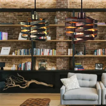 Креативен американски окачен лампа E27 в ретро стил, в желязна клетка, промишлен окачен лампа за апартаменти, кафе-сладкарница, бар, Hanglamp Deco