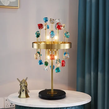 Креативен мрамор led настолна лампа в стил постмодерното, нощно шкафче за хол, спални, луксозна настолна лампа G9, златна настолна лампа за дома, стъклени осветителни тела