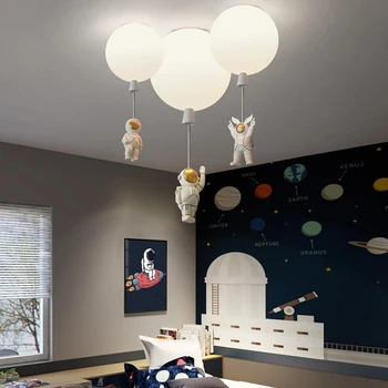 Креативен тавана лампа с балони астронавти, осветителни тела за антре, фоайе, начало декор, модерен led окачен лампа за детска спалня