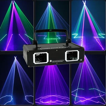 Лазерна проекционная лампа с двоен отвор панорамен ефект DMX512 дискотека за парти в нощен клуб KTV и осветлението на дансинга