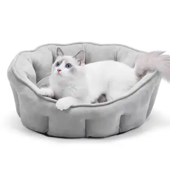 Легло за котка във формата на мивки, топло, уютно легло за домашен любимец пещерен човек къщичка за кучета и котки, Преносим мат-гнездо, пещера за коте с подвижна възглавница