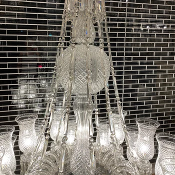 Луксозен полилей от прозрачен кристал с 36 свещи, модерен окачен лампа, декоративна великолепна луксозна кристален полилей