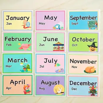  Месец на обучение английски думи, когнитивна карта, учебно помагало, играчка за ранно развитие на децата, карти за изучаване на английски думи
