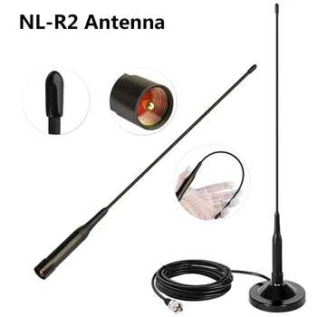 Мобилна Антена NL-R2 Магнитен Патронник двойна лента 144/430 Mhz Гъвкав PL259 за QYT Anytone TYT Авто Радио FM Радиоприемник