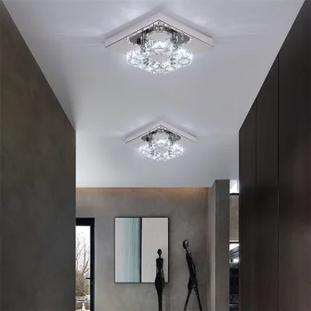 Модерен тавана лампа от квадратен кристал K9 Луксозни интериорни полилеи Плафон за лобито на хотела Хранене полилей осветителни Тела