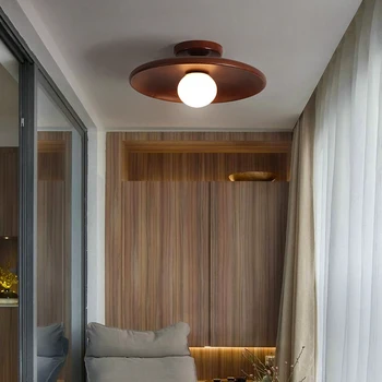 Модерна дървена led тавана лампа, окачена лампа, подвесная таванна полилей за коридор, тераси, осветление на влизане в спалнята