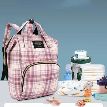 Модерна чанта за майката, чанта за памперси, мултифункционален водоустойчив раница за мама и бебе, бебешки аксесоари, преносима чанта за мама