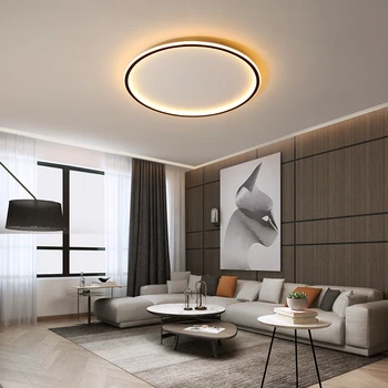 Модерни led полилей, просто осветление за хол, спалня, кабинет, бели, черни лампи за помещения, осветителни тела с регулируема яркост AC90-260V