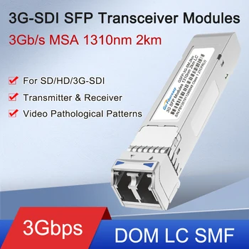 Модули радиоприемник 3G-SDI SFP MSA Single mode Fiber DOM LC Предавател и приемник Видео Патологични Модели за SD/HD/3G-SDI