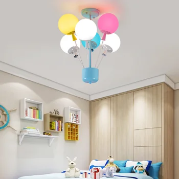 Мультяшная цветна полилей с въздушно топка, led осветление, топла детска стая, подвесное устройство, креативна модерна спалня за дома E27