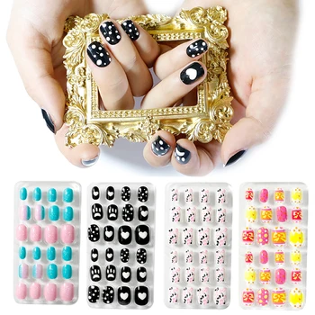 Мультяшные самозалепващи режийни ноктите с пълно покритие цвят карамел, маникюр уши, режийни ноктите за дизайн на ноктите