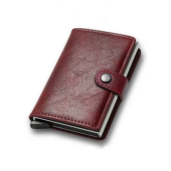 Мъжки Rfid-въглеродни влакна в чантата си, противоугонный сейф, визитница, малка чанта за пари, мъжки портмонета с катарама, тънък портфейл, държач за карти, лукс