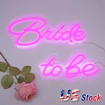 На разположение в САЩ led неонова реклама Bride to be, лампа за сватбени партита, розова светлина, led неонови надписи Bride to be, предложение за брак, стенен декор, осветителни тела