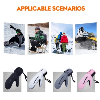Непромокаеми ръкавици за сноуборд, ски ръкавици без пръсти със сензорен екран, топли ръкавици за сняг, топли дебели ски ръкавици с джоб за мъже и жени
