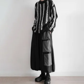 Нов дизайн на Ямамото с тъмен джоб за вятър, мъжки улични свободни широки дънкови панталони, дрехи, без пол, панталони