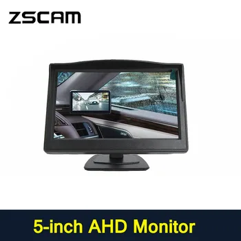 Нов мини цифров 800*480 5- - Инчов AHD монитор за видеонаблюдение на дома за сигурност, камери PAL/NTSC/камера на предния или за обратно виждане