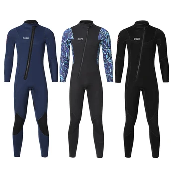 Нов мъжки водолазен костюм от неопрен с дебелина 3 мм, едно парче неопрен с дълъг ръкав и наклонена цип отпред, топло защита от слънцето, костюми за гмуркане, сърф 2023