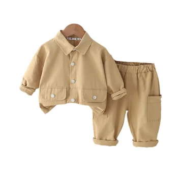 Нова пролет-есен облекло за малки момчета, костюм, детски дрехи, яке за бебета, панталони, 2 бр./компл., всекидневен костюм за деца, детски спортни костюми