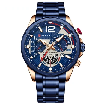 Нови зелени мъжки часовници, най-добрата марка за луксозни кварцов часовник от неръждаема стомана, мъжки спортни часовници с дата, водоустойчив ръчен часовник, най-добрият подарък